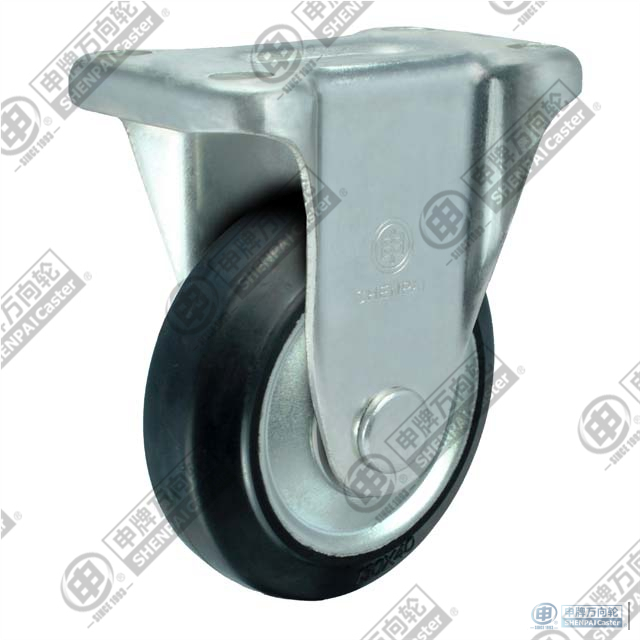 5" Steel Core Rubber Rigid Caster Wheel(Black)