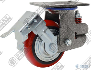 8"Iron Core PU (Arc) Swivel Locking Shockproof Caster Wheel 