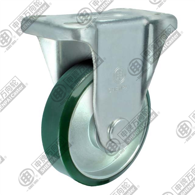 6" Rigid PU on steel core Caster (Green)
