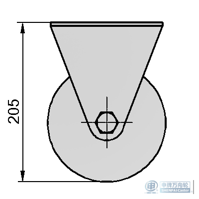 8" Rigid (Powder) PU on cast iron core Caster (Yellow)