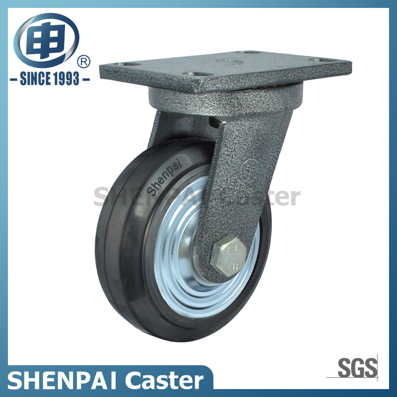 6"Heavy Duty Iron Core Rubber Swivel Caster Wheel 