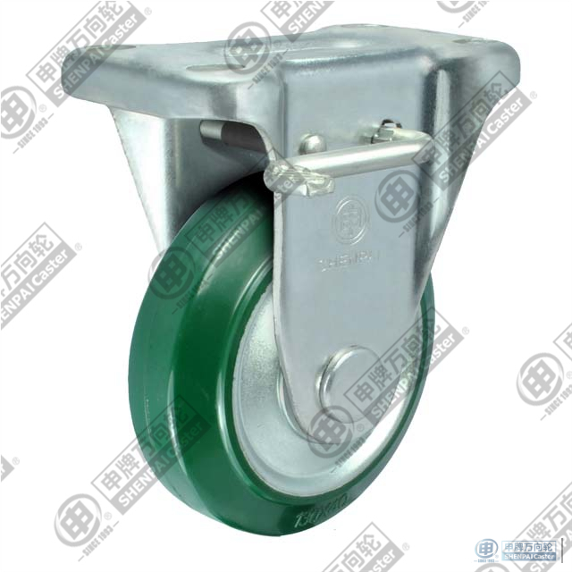 8" Steel Core Rubber Rigid Locking Caster Wheel