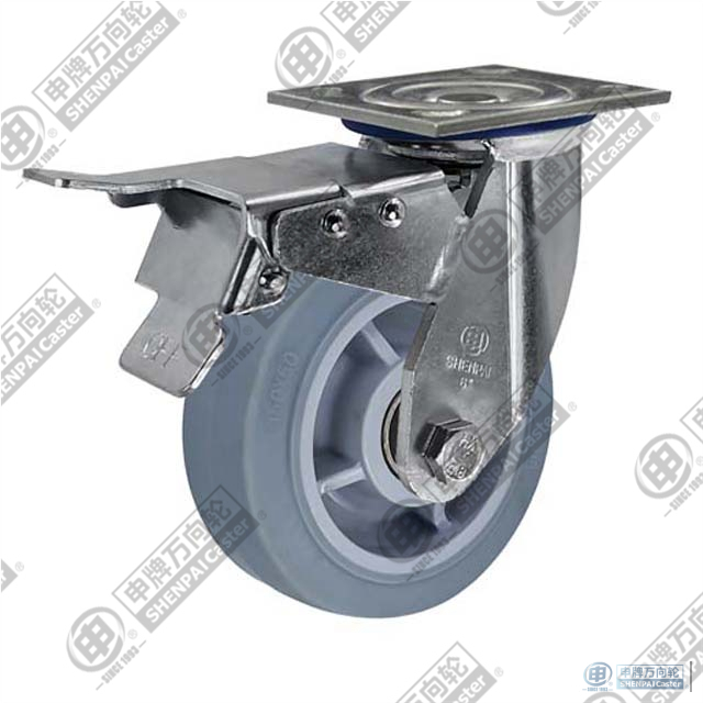 5" swivel onoff with brake TPR Caster (Grey flat)