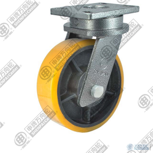 10"Yellow Iron Core PU Heavy Duty Caster Wheel