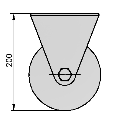 6" Rigid (Powder) PU on cast iron core Caster (Yellow arc)