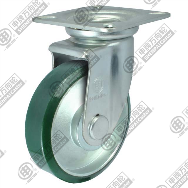 6" Swivel PU on steel core Caster (Green)