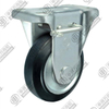 8" Rigid with brake Rubber on steel core Caster (Black)