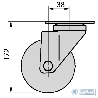 5" Steel Core Rubber Swivel Caster Wheel(Black)