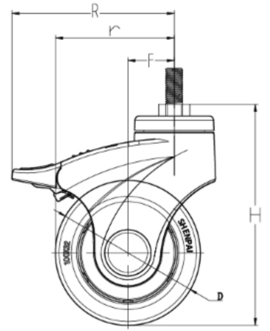 3" Nylon Body TPR Swivel Caster Wheel with Brake