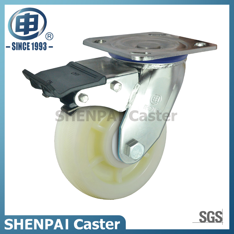 5"Stainless Steel Bracket Swivel Locking PP Caster Wheel