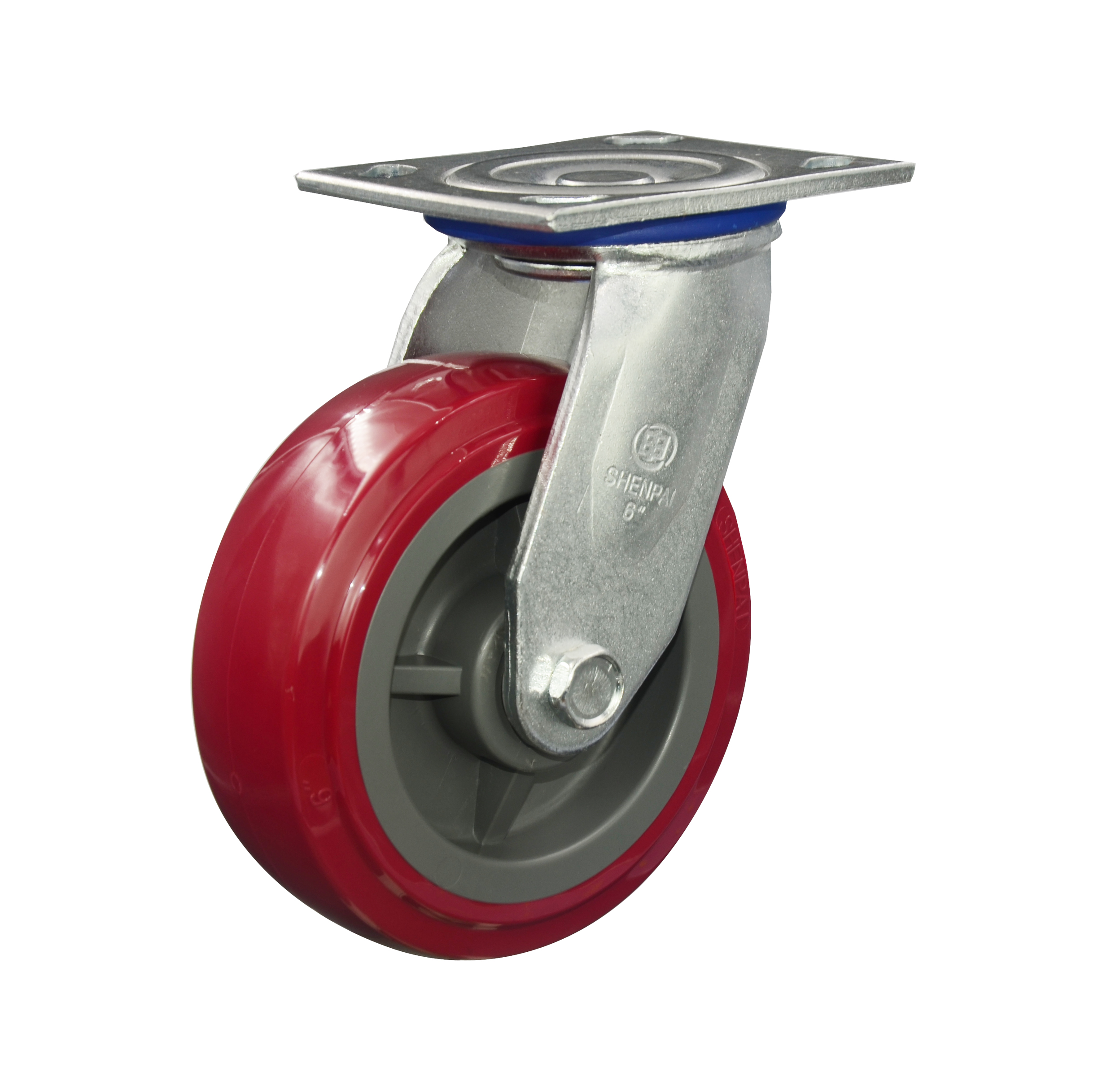 6" Red PU Swivel Caster Wheel 