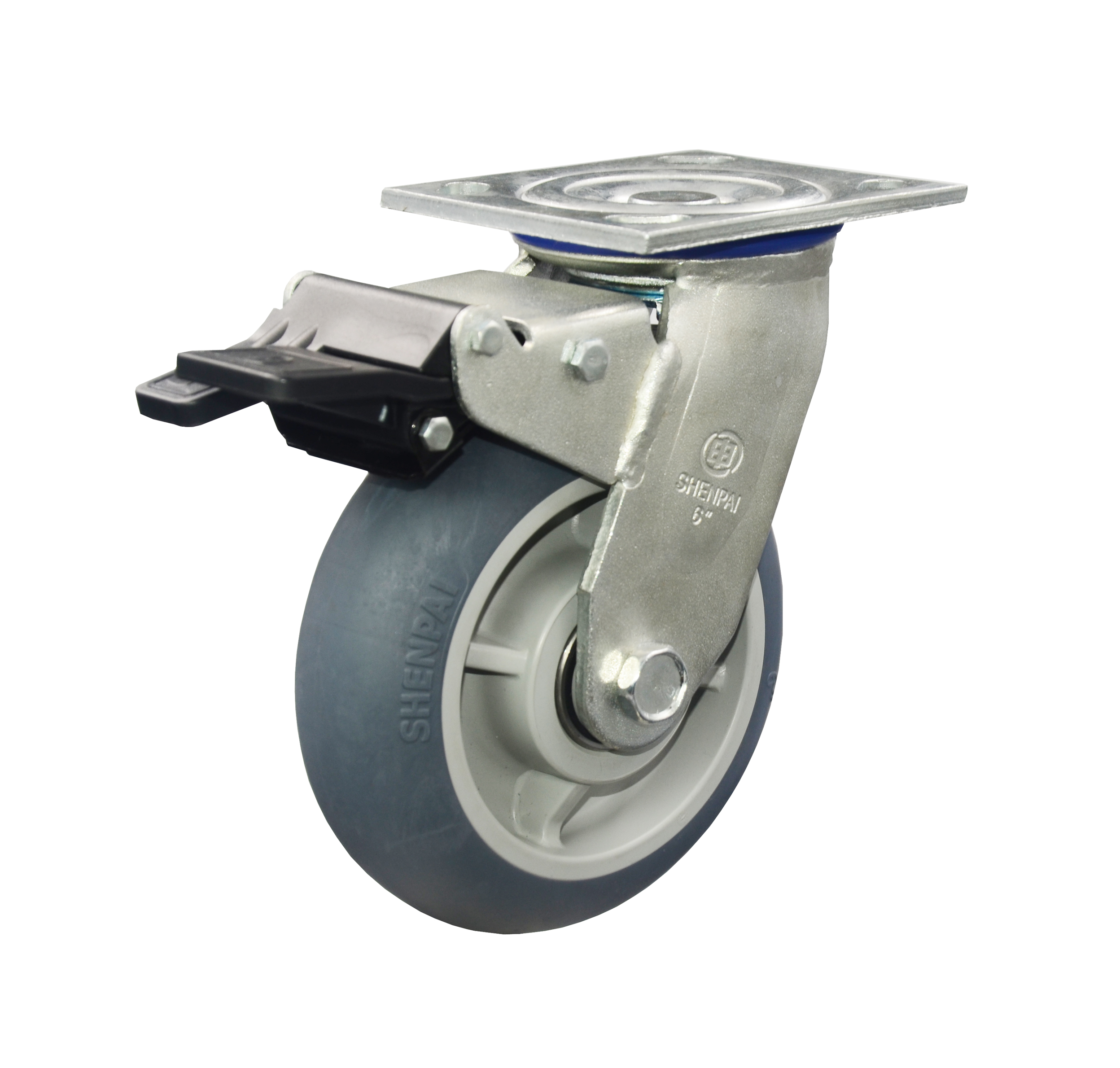 TPR Swivel with brake Caster Wheel for Heavy Duty 6"